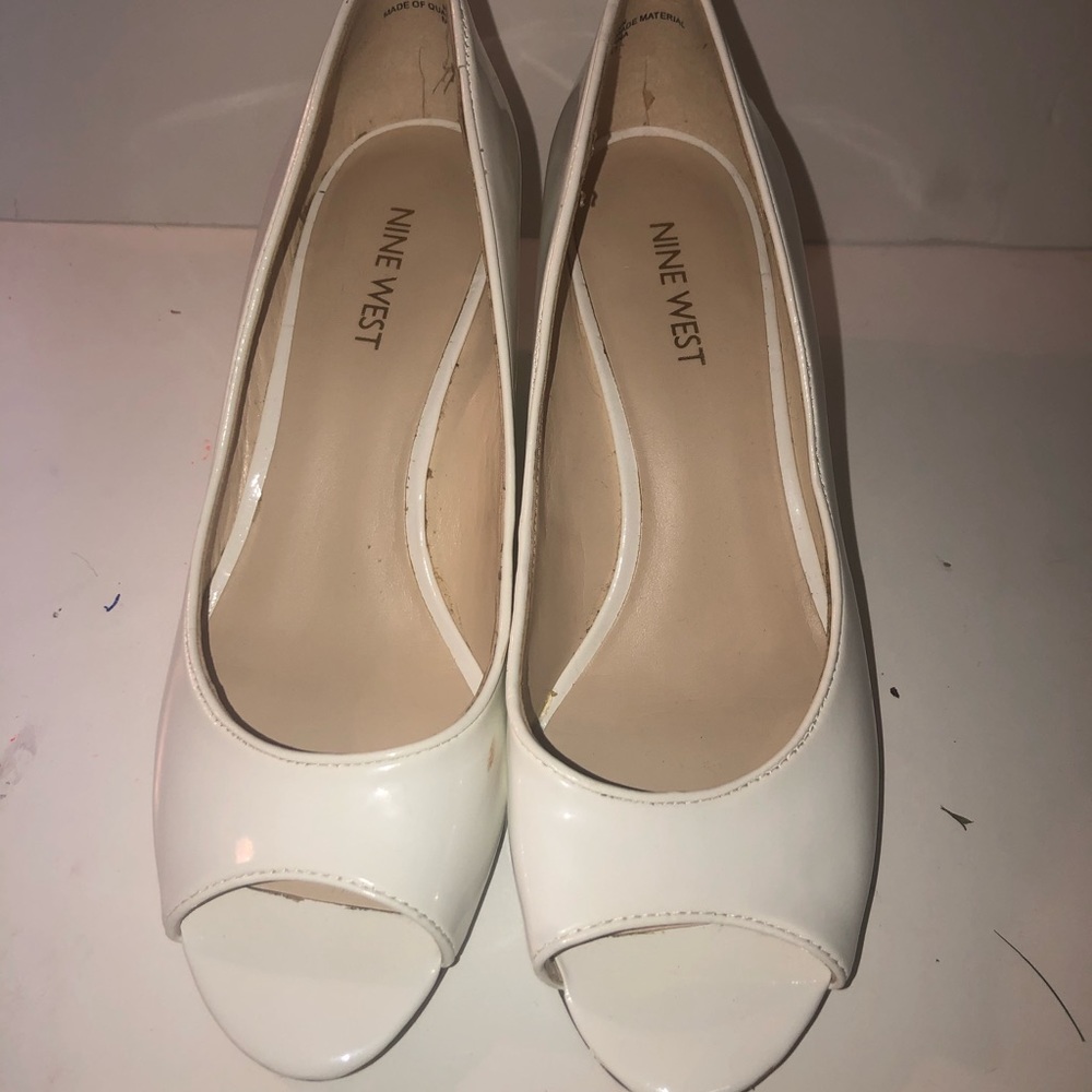 Nine West White Wedges